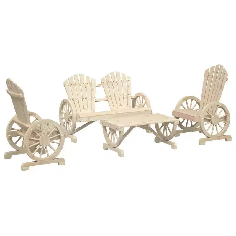 vidaXL Ensemble de salon de jardin Meubles d'extérieur 4 pièces Bois de sapin massif