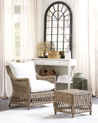 Fauteuil de jardin avec repose-pieds Rotin Naturel