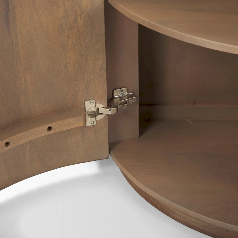 Meuble d'appoint en bois massif marron clair