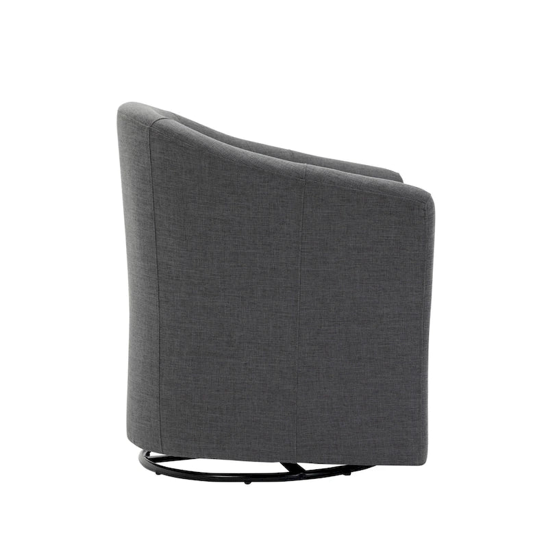 Lot de 2 fauteuils d’appoint modernes pivotants en forme de tonneau, rembourrés, pour le salon