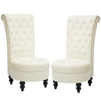 AVAWING Lot de 2 chaises de trône royales rembourrées et pieds en bois d'hévéa