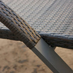 Ensemble de 4 chaises longues de patio extérieur en aluminium Deco