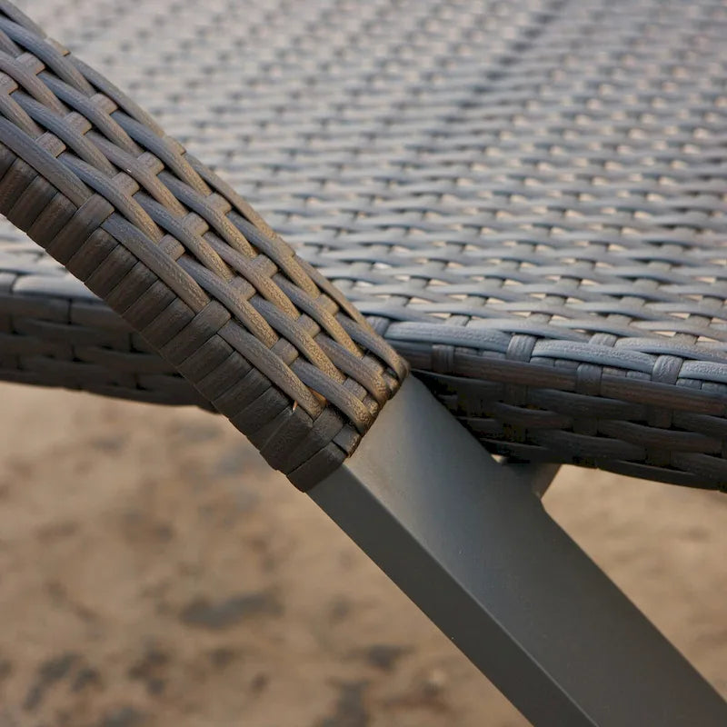 Ensemble de 4 chaises longues de patio extérieur en aluminium Deco