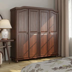 Armoire-penderie Kyle à 4 portes en bois massif 100 % Palace Imports, avec portes en bois massif ou miroir