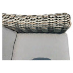 Canapé de jardin Teva Hawaii en osier tricolore gris/blanc cassé/beige avec coussin