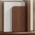 Bibliothèque verticale étroite rotative en bois
