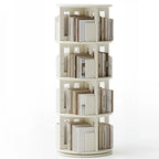 Bibliothèque verticale étroite rotative en bois