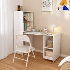 TUYOHW Bureau extensible, bureau pliable pour la maison et le bureau avec étagères de rangement et roulettes, poste de travail mobile pour petits appartements, bureaux