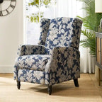 Fauteuil inclinable manuel "push-back" de style Mid-Century Modern avec dossier à oreilles