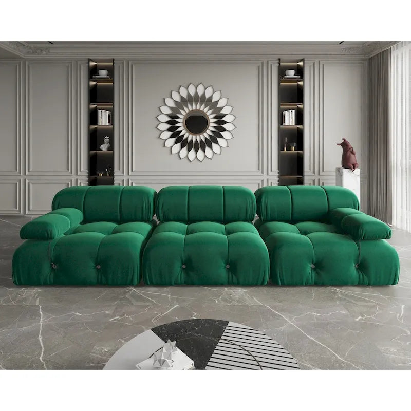 Canapé modulable réversible 3 places en velours