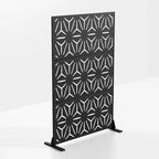 Écran de confidentialité extérieur/intérieur autoportant en tôle galvanisée noire en forme d'étoile 71,37x46,8 pouces, pour la décoration de balcon, terrasse, jardin