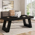 Bureau de direction en bois de 63 pouces, grand bureau d'ordinateur pour bureau à domicile