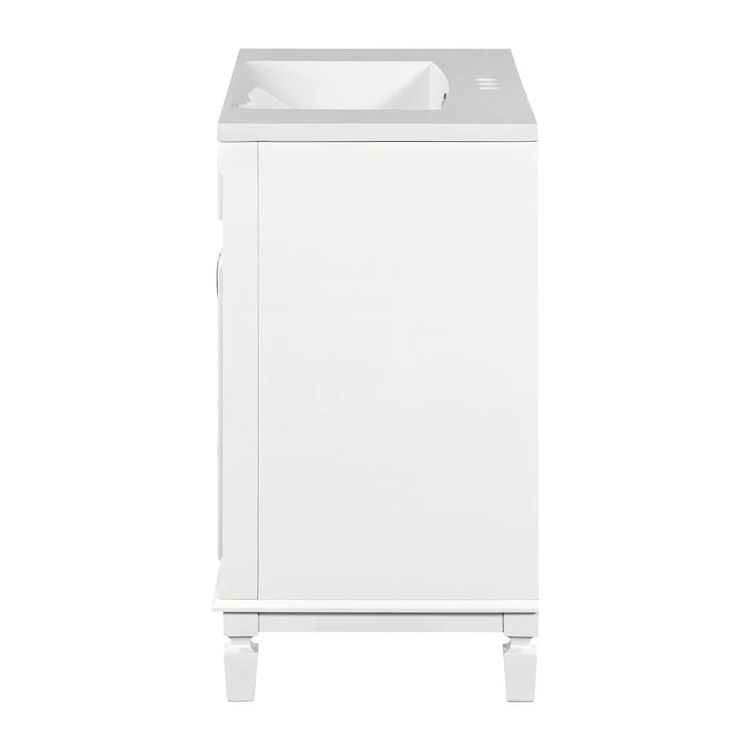 Meuble-lavabo moderne de 36 po avec vasque et armoire à miroir, 2 portes et 2 tiroirs