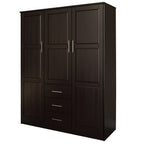 Armoire Palace Imports Cosmo à 3 portes en bois massif à 100 %, avec portes en bois massif ou miroirs