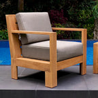 Ensemble de 3 pièces Logan Cambridge Casual en teck pour extérieur avec coussins Sunbrella