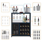 DobleePy Armoires de bar, armoires à vin, buffets, étagères réglables, adaptées aux petits meubles de bar dans les cuisines et les restaurants, couleur rétro