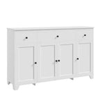 Buffet de cuisine de 55" avec 3 tiroirs et 4 portes, étagère réglable, meuble de rangement pour salle à manger et salon