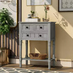 Console étroite de 60 cm avec 3 tiroirs et étagère, table d'appoint pour petite entrée ou salon