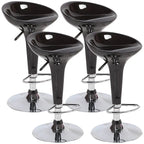 Tabouret de bar pivotant en plastique chromé réglable en hauteur