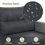 Ensemble de canapé d’angle modulable en rotin d’extérieur avec table réglable et fauteuils inclinables