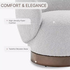 Fauteuil d'appoint pivotant Spruce&Spring en tissu avec base en bois