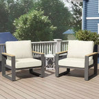 Fauteuil d'extérieur en aluminium Heynemo, 2 pièces, fauteuil simple en métal toutes saisons pour patio, ensemble de conversation pour porche, jardin et arrière-cour
