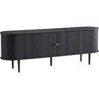 Meuble TV AMERLIFE 70 avec pieds en bois massif, console TV de style moderne du milieu du siècle avec porte à tambour