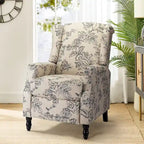 Fauteuil inclinable manuel "push-back" de style Mid-Century Modern avec dossier à oreilles