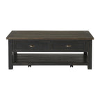 The Gray Barn Downington Table Basse à 2 Tiroirs en Bois Massif