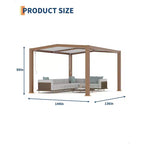 Pergola d'extérieur 11x13 avec toit à persiennes réglables, cadre en aluminium renforcé, gazebo d'extérieur pour terrasse, patio, jardin ou arrière-cour