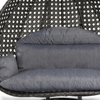 LeisureMod Fauteuil suspendu œuf 2 places avec support - Balançoire / hamac de patio en rotin osier pour extérieur/intérieur avec coussins