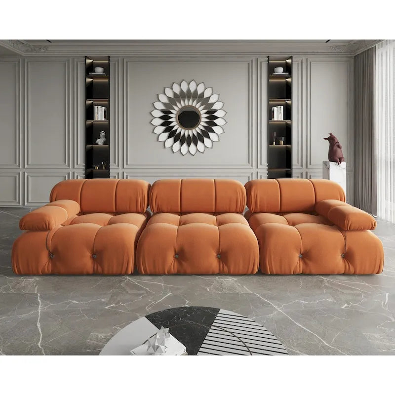 Canapé modulable réversible 3 places en velours