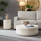 Table Basse Ronde Motif MARS Faux Table de Cocktail Table Centrale Table d'Appoint Table de Chevet - ModernLuxe