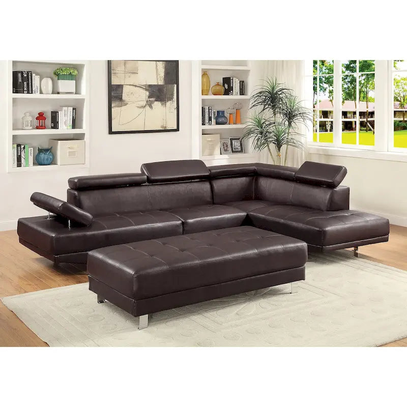 Canapé sectionnel en L 2 pièces en similicuir Riveredge de 277 cm de large - 76L x 109W x 28H