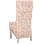 Lot de 2 chaises de salle à manger en osier naturel 48L x 56P x 104H cm, style bohème côtier