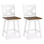Lot de 4 tabourets de bar pivotants Costway 24" avec dossier, large assise et repose-pieds pour îlot de cuisine