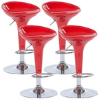 Tabouret de bar pivotant en plastique chromé réglable en hauteur