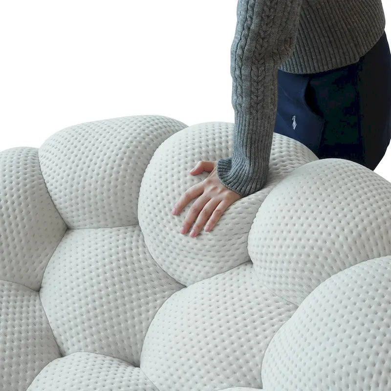2 PIÈCES Canapé bulle rembourré en tissu nid d’abeille 3D, canapé bulle 3 places et fauteuil individuel pour salon