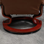 Fauteuil inclinable HomCom en similicuir avec base pivotante manuelle réglable et repose-pieds confortable et relaxant
