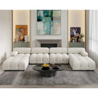 138 Canapé sectionnel modulable convertible, canapés et sofas minimalistes en velours en forme de U