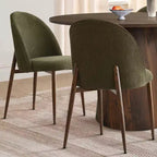 Ensemble de salle à manger rond 5 pièces, table à pied central de 46 po ton noyer et chaises rembourrées sans accoudoirs, pour coins-repas-Panipeachy