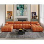 138 Canapé sectionnel modulable convertible, canapés et sofas minimalistes en velours en forme de U