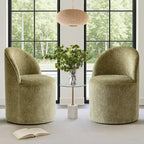 Fauteuil d'appoint pivotant moderne en chenille avec roulettes, fauteuil roulant sans accoudoirs pour salon, chambre ou bureau à domicile - Panipeachy