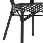 Chaise empilable de bistrot Thonet commerciale intérieure/extérieure Flash Furniture Lourdes, rotin synthétique et cadre en aluminium