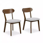 Chaises de salle à manger en bois massif de style moderne du milieu du siècle, lot de 2, pour salle à manger, restaurant ou salon - Panipeachy
