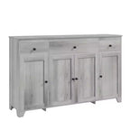 Buffet de cuisine de 55" avec 3 tiroirs et 4 portes, étagère réglable, meuble de rangement pour salle à manger et salon