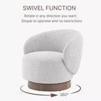 Fauteuil d'appoint pivotant Spruce&Spring en tissu avec base en bois
