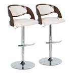 Lot de 2 tabourets de bar réglables pivotants Pino, style Mid-Century Modern - Lumisource