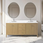 Meuble-lavabo de salle de bain Vanity Art 72 po à double vasque avec dessus en marbre reconstitué