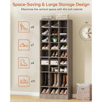 Meuble à chaussures haut 30 paires, étagère de rangement à chaussures en bois blanc 10 niveaux pour placard, entrée - 10 niveaux